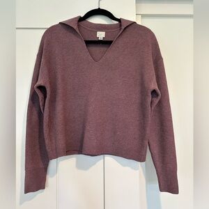a new day - cotton collared sweater